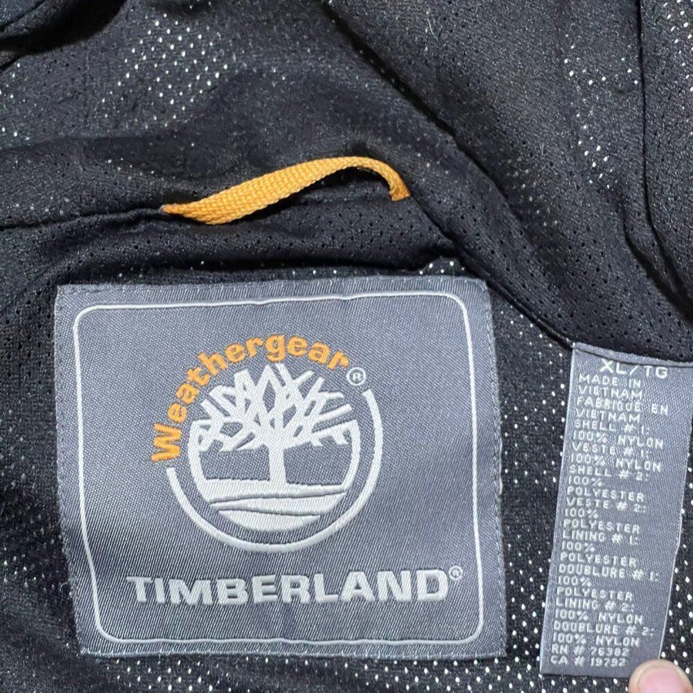 Timberland Weathergear Hooded Jacket XL Navy Blue Full Zip Weather Proof Hoodie - Picture 3 of 6